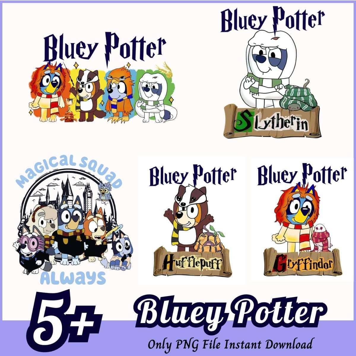 Bluey Potter Bundle PNG, Bluey Harry Potter bundle