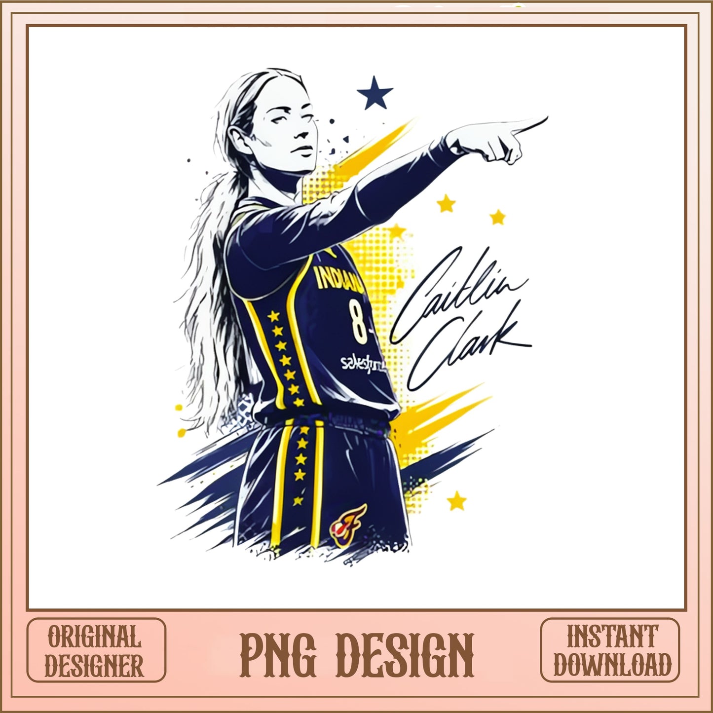 Caitlin Clark Indiana Fever PNG, WNBA Basketball PNG, Fan Gift PNG