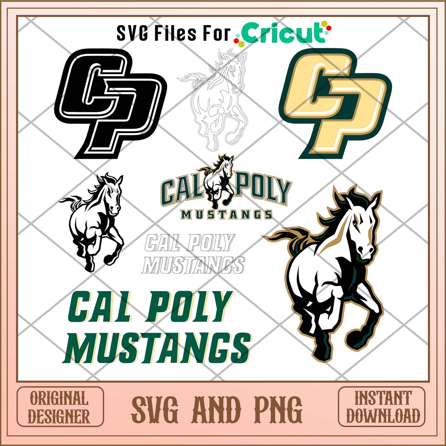 Cal Poly Mustang svg, Cal Poly Mustang svg bundle, NCAA svg