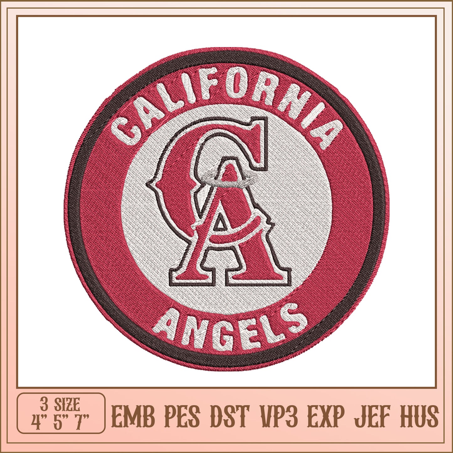 California Angels Embroidery Design