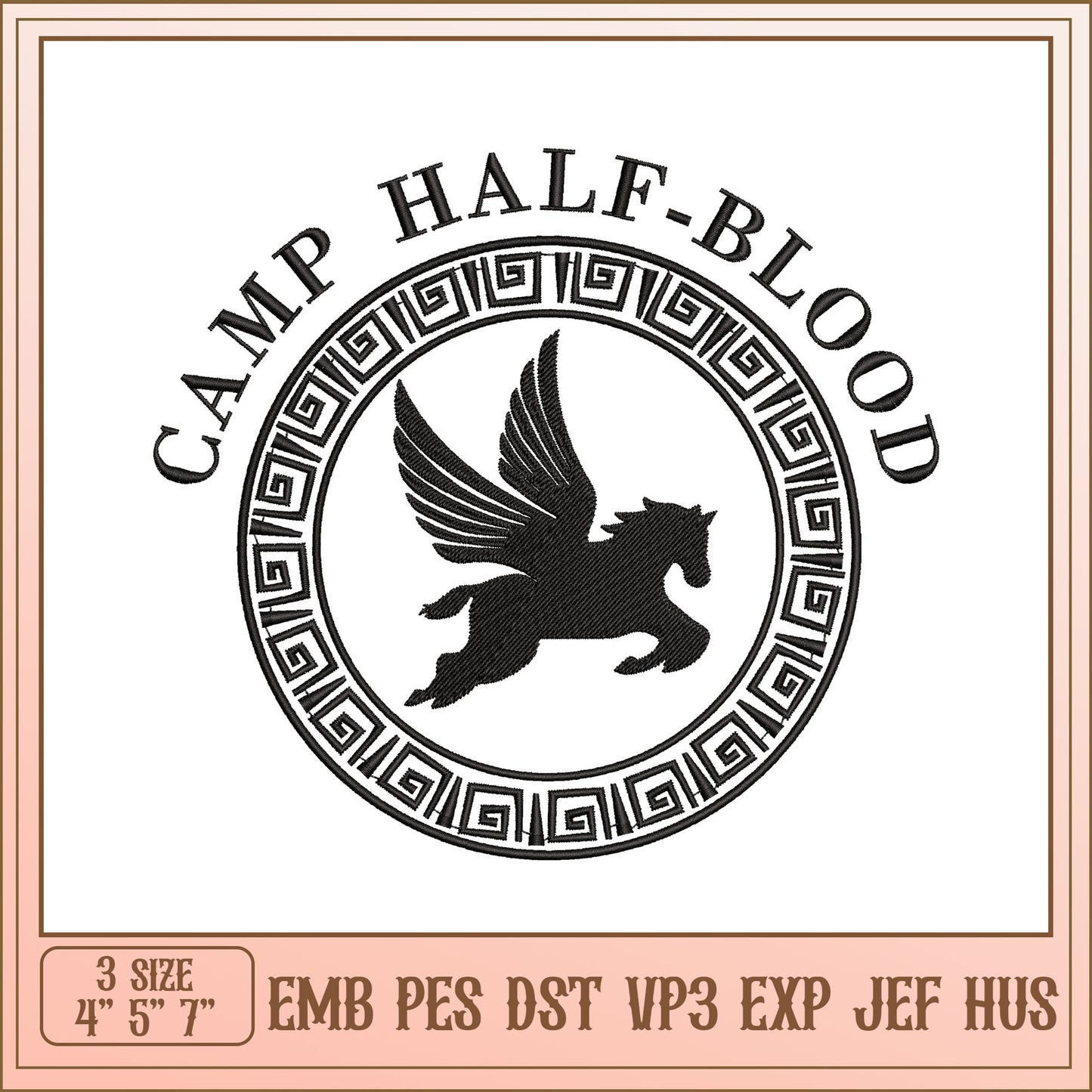 Camp Half-Blood Pegasus Embroidery Design