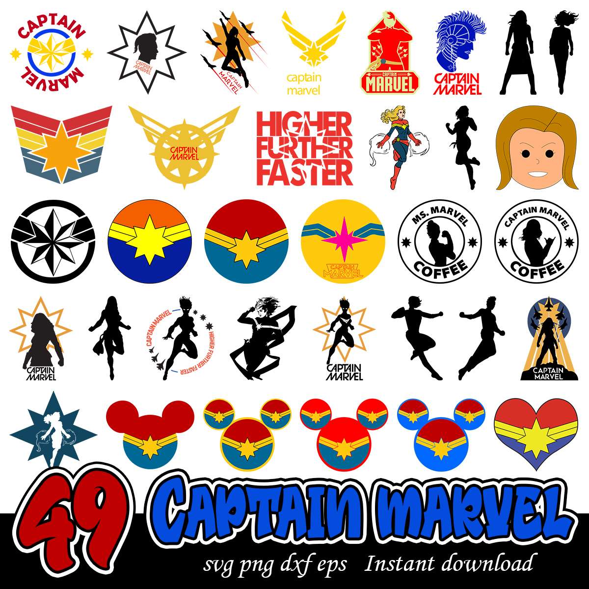 Captain Marvel Bundle svg, Marvel Superheroes bundle
