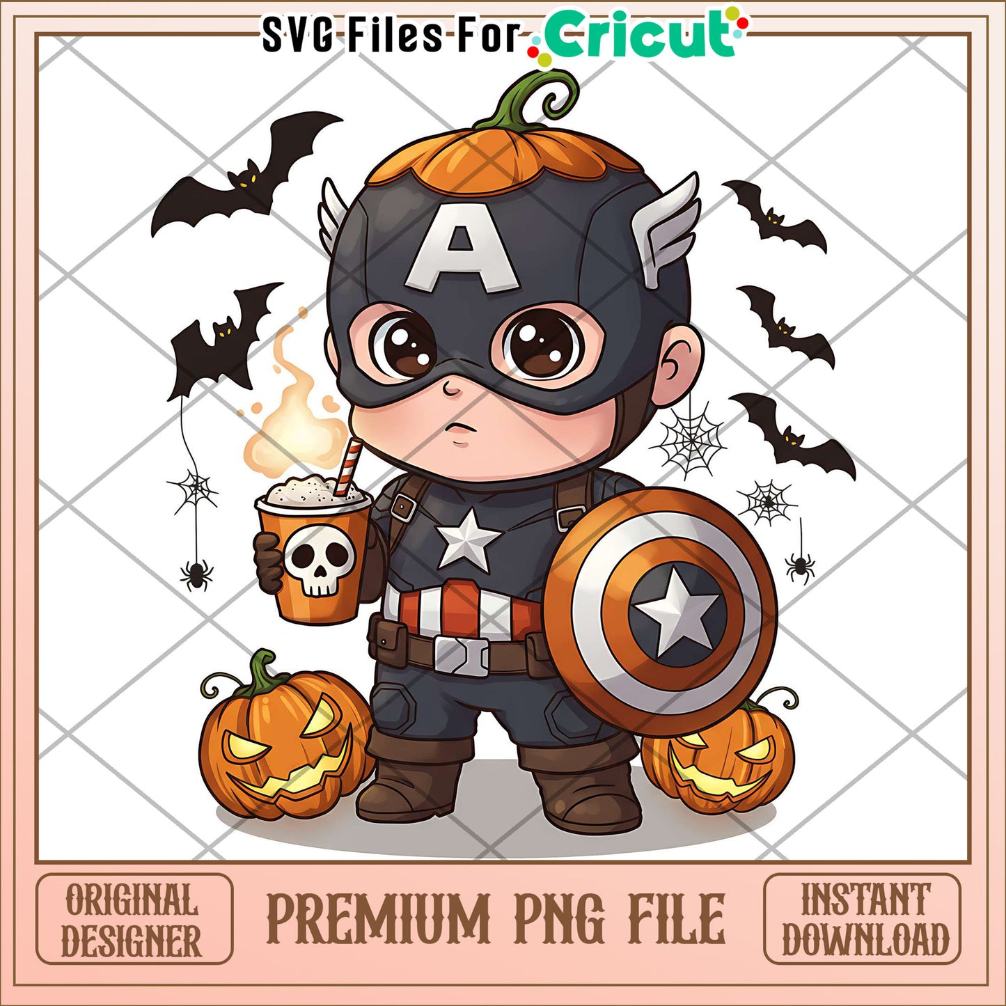 Captain america halloween chibi png, spooky halloween png, halloween season png