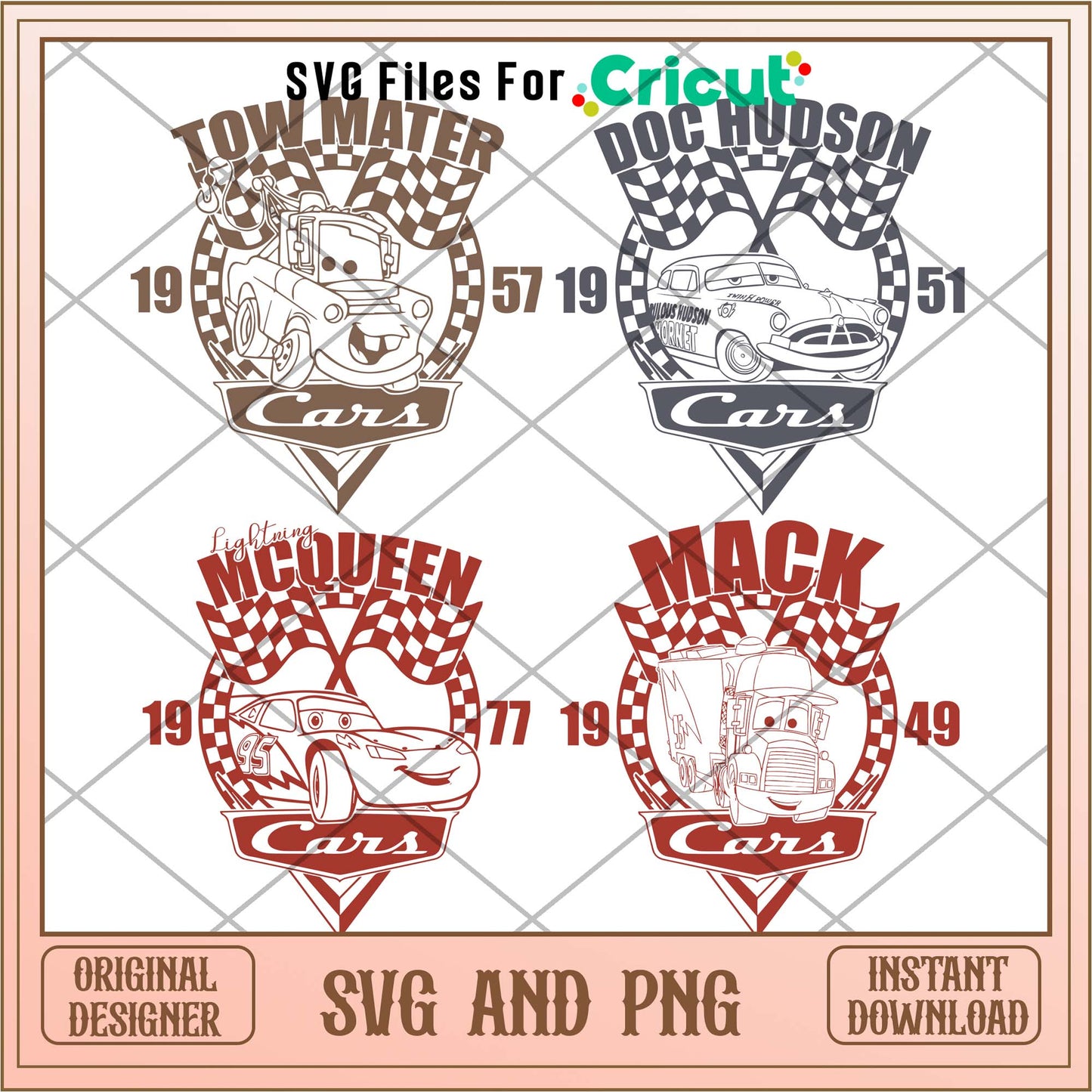 Cars Disney logo art svg bundle ver 2