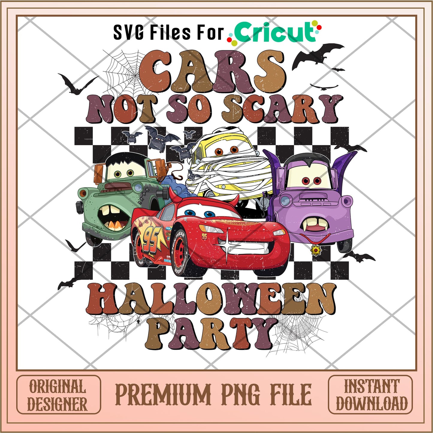 Cars not so scary halloween party png, cars png, digital download