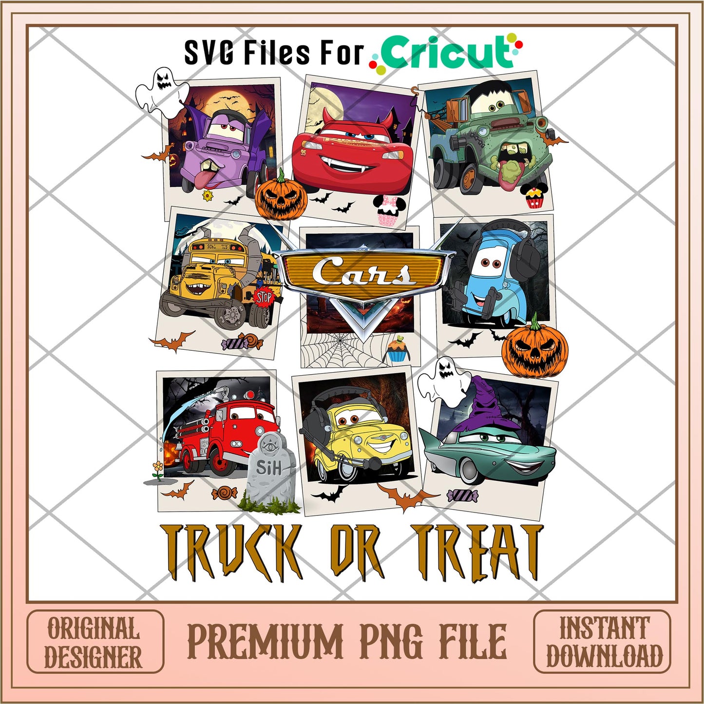 Cars truck or treat png, cars png, digital download