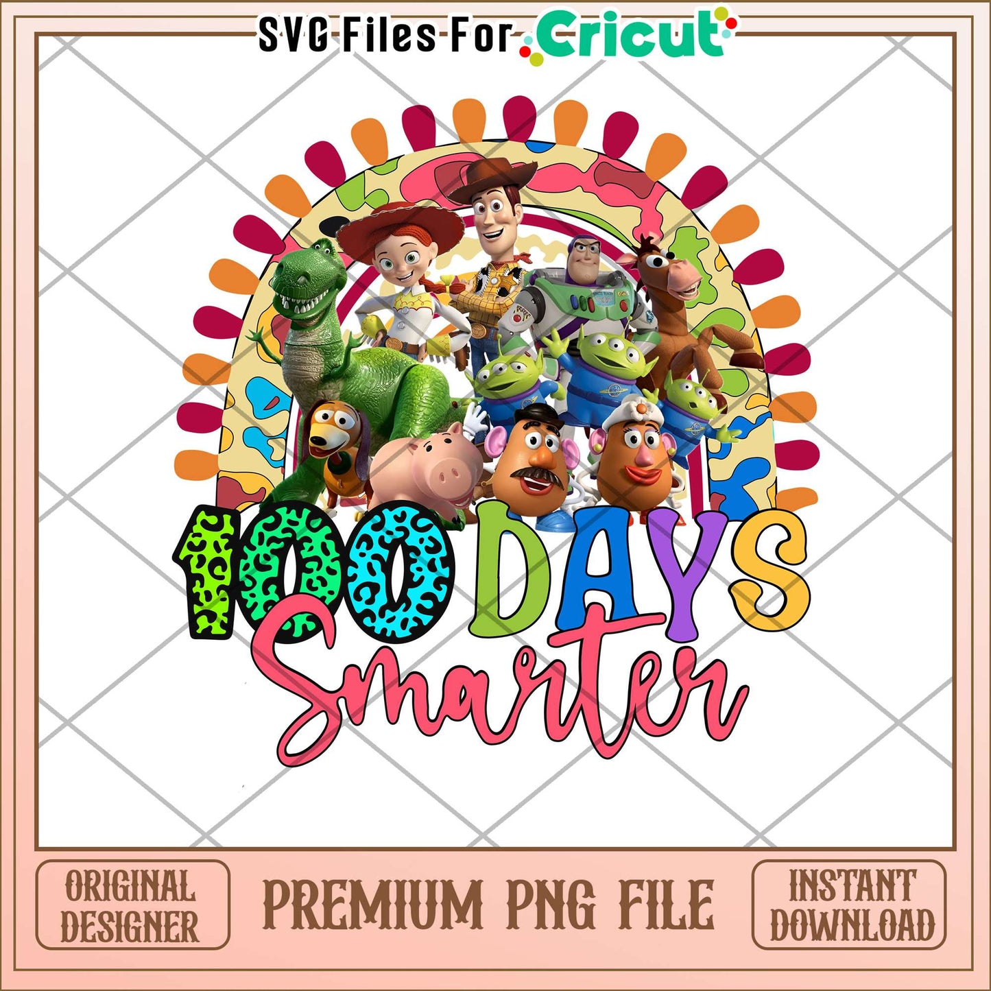 Cartoon character 100 days smarter png, toy story casts png