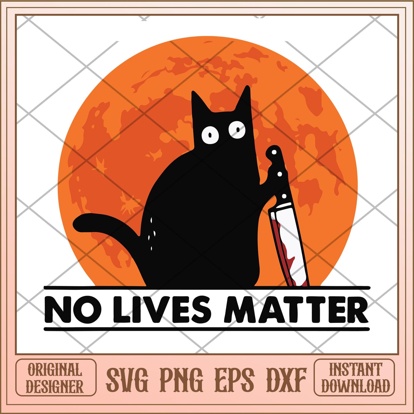 Cat black No Lives Matter svg, halloween characters svg, digital download