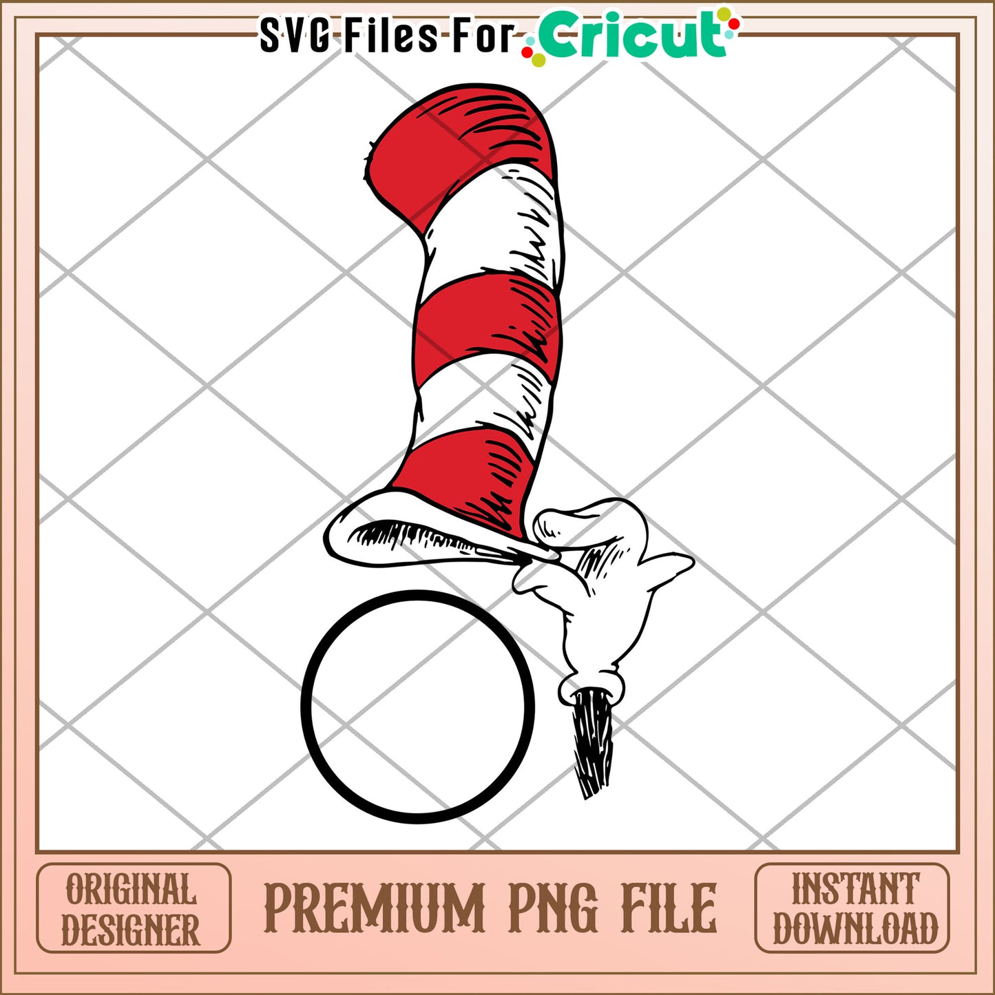 Cat in the Hat PNG Image Instant Download