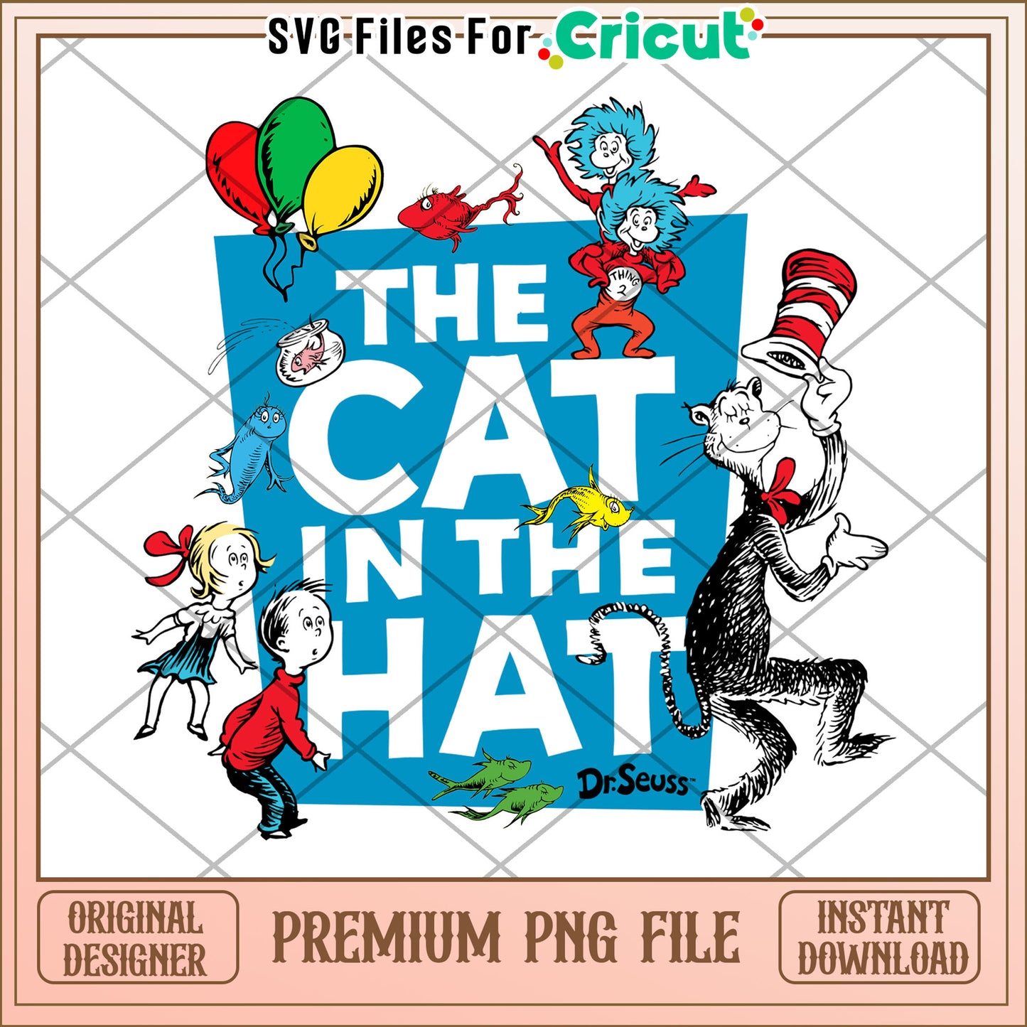 Cat in the Hat PNG Sublimation Design