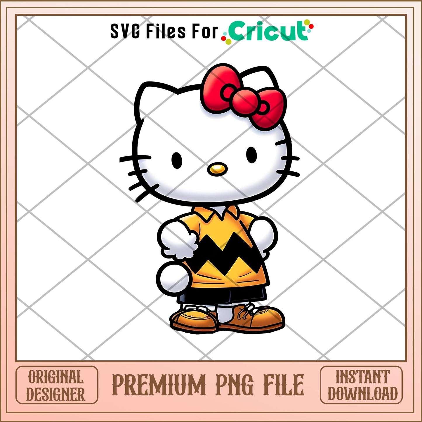 Charlie Brown Hello Kitty png, The Best Peanuts Speci png, digital download
