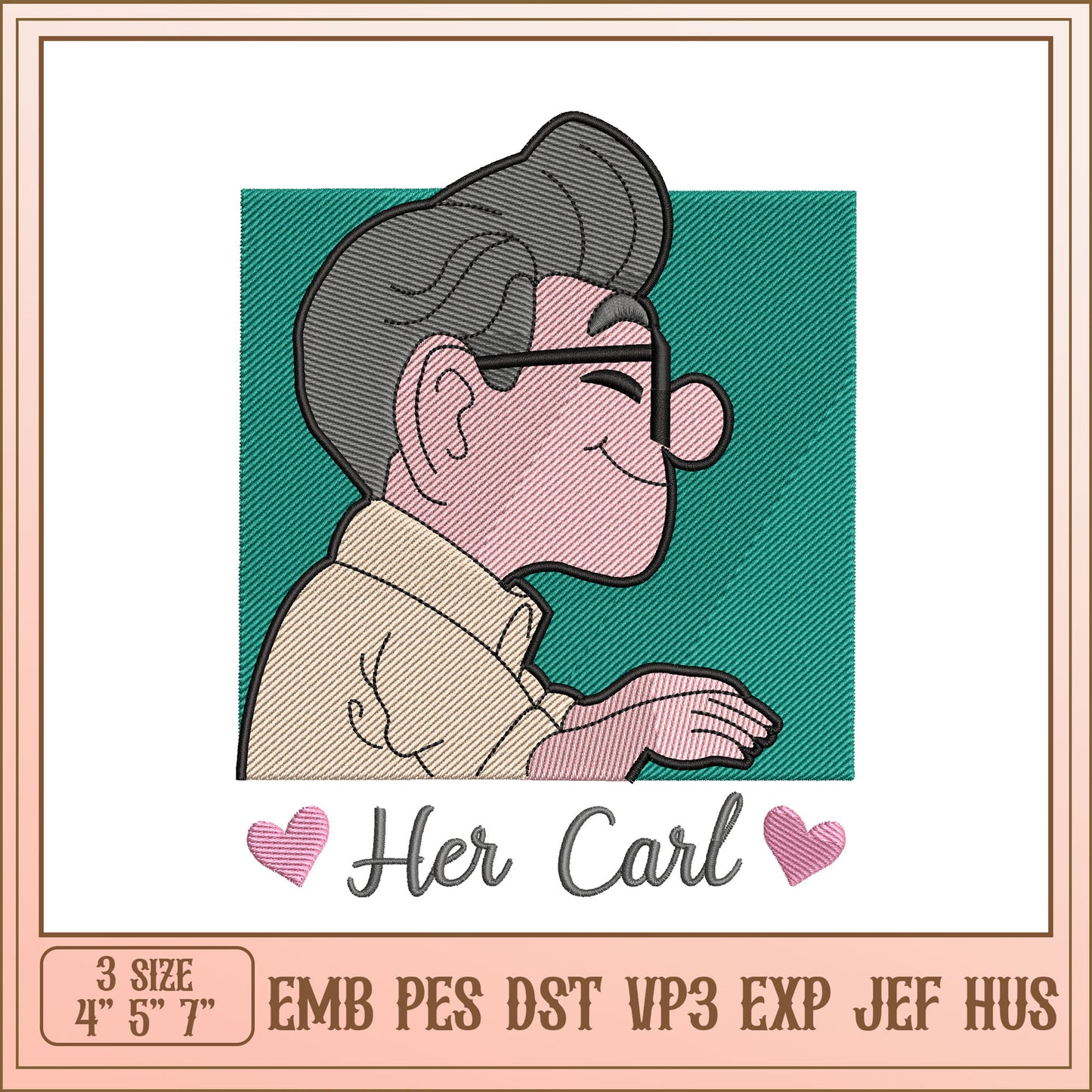 Charming Her Carl Embroidery Design for Creative Projects