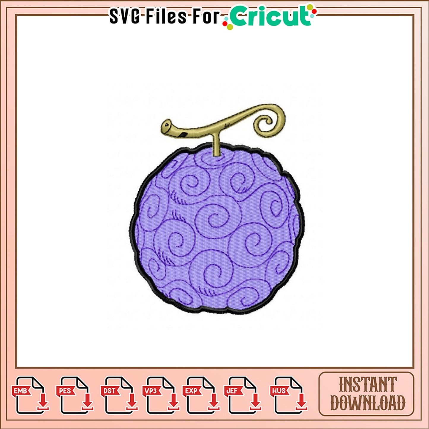 Charming Purple Ornament Embroidery Design File Download