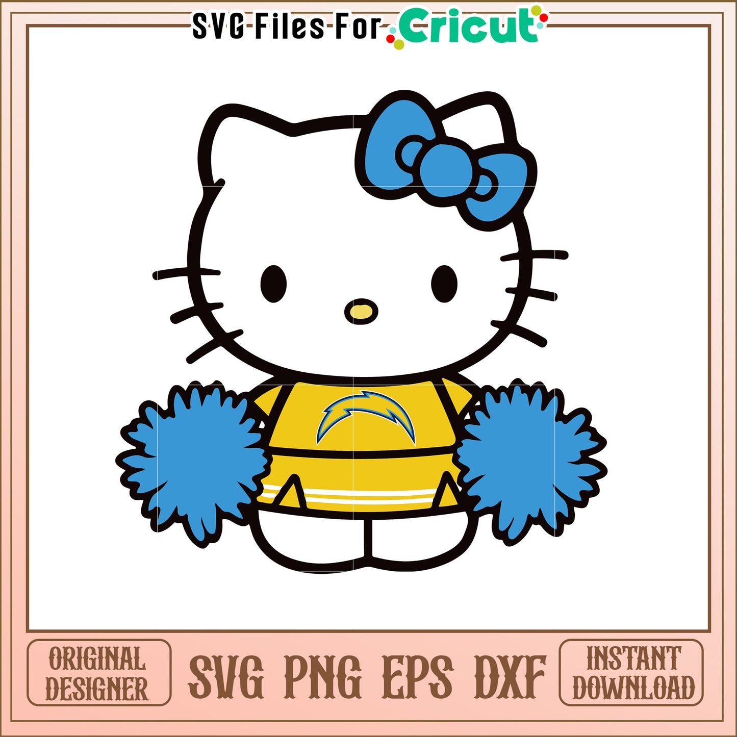 Cheerful Hello Kitty Cheerleader SVG Design File