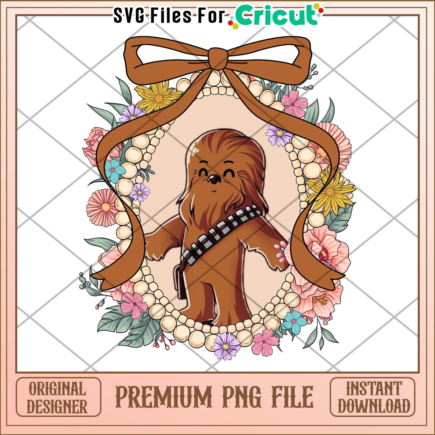 Chewbacca Floral PNG Sublimation Design