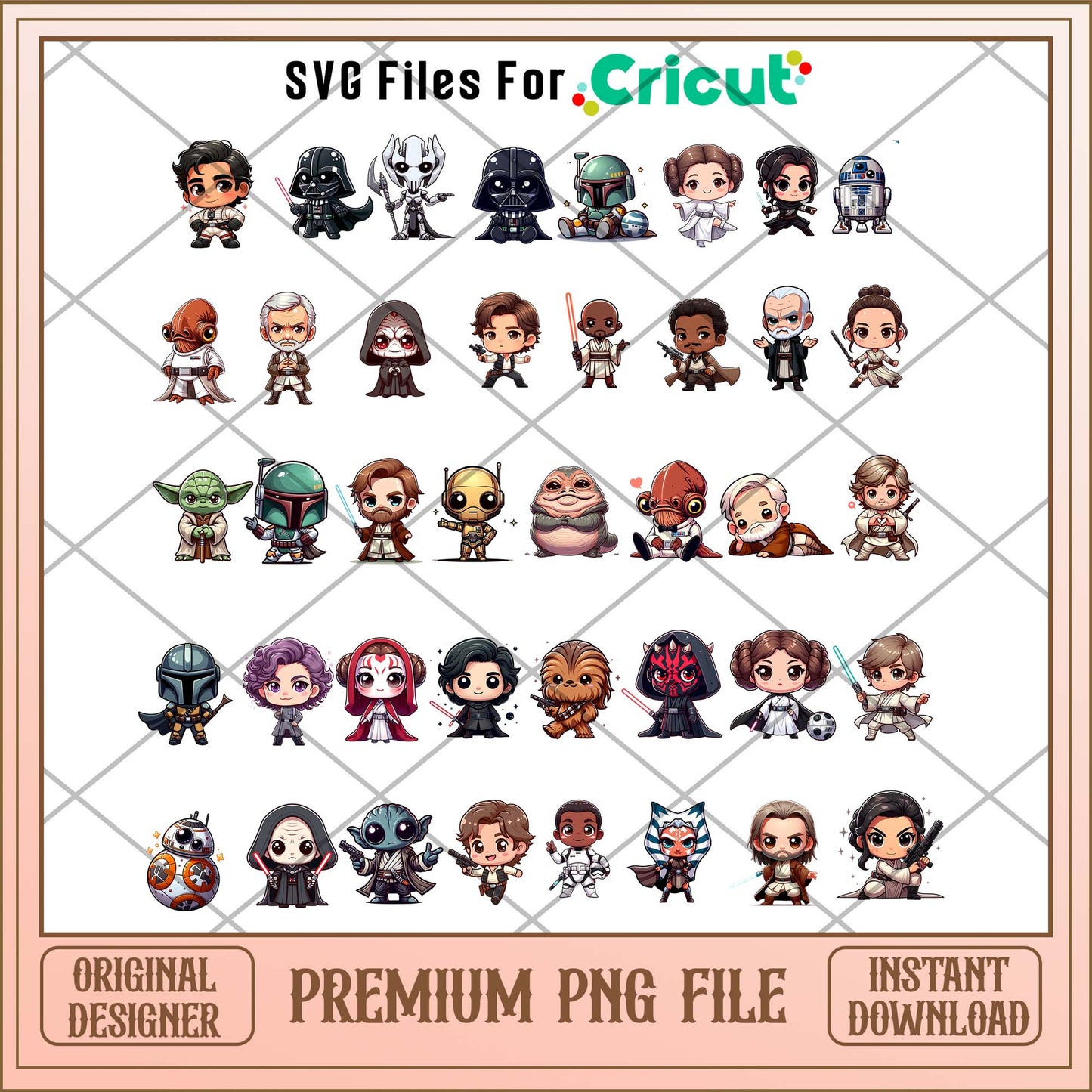 Star wars Chibi png bundle, Star wars movies bundle, Disney png