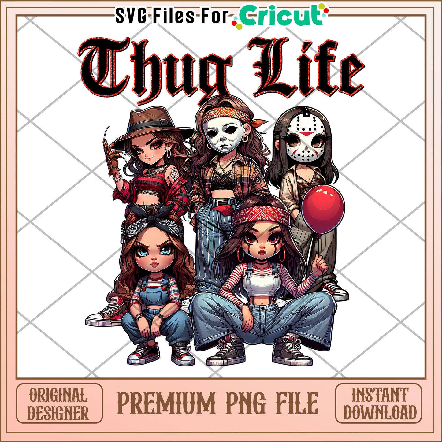 Chibi killers png, spirit halloween png, halloween ends png