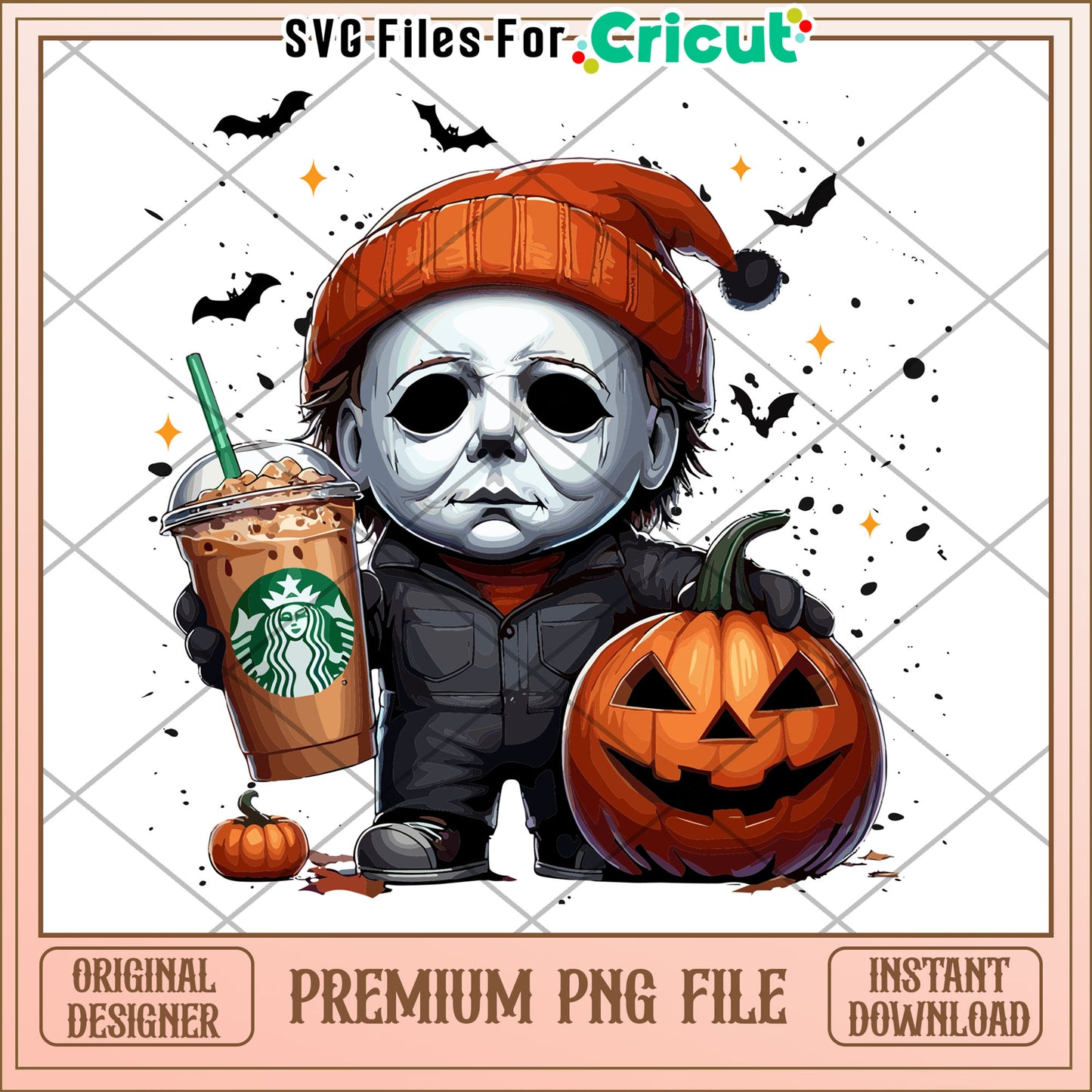 Chibi michael png, killers characters png, halloween pumpkin png