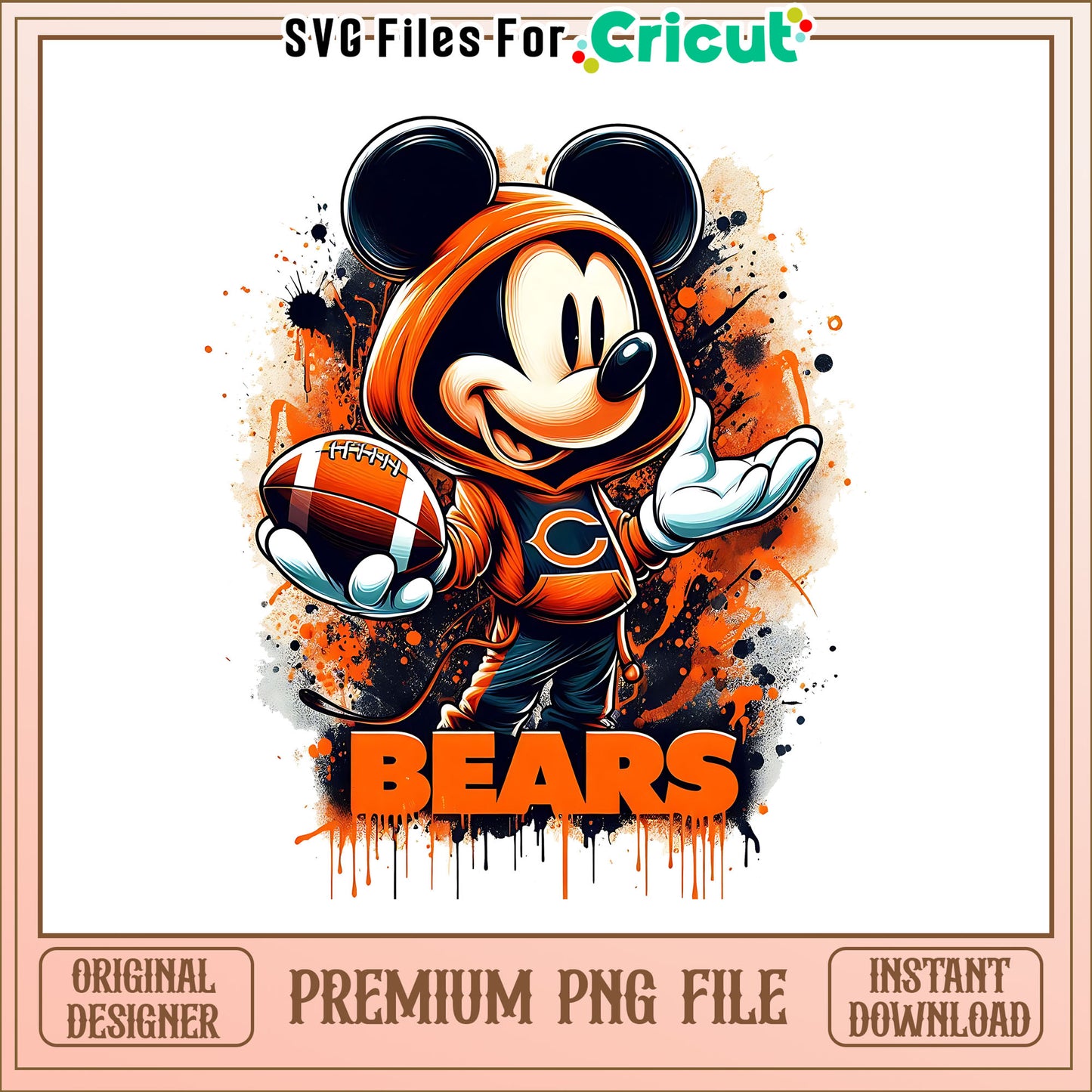 Chicago Bears Mickey rugby ball png, Chicago Bears png, NFL png