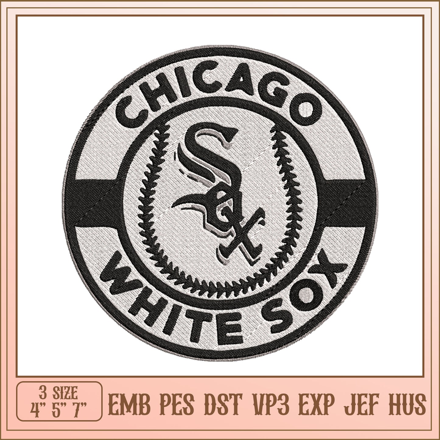 Chicago White Sox Embroidery Design for All Machine Formats