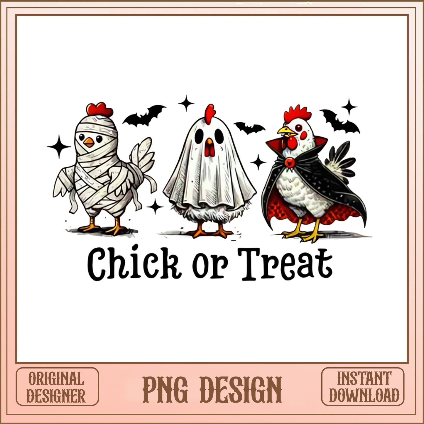 Chick Or Treat Halloween PNG, Funny Chicken Halloween PNG, Spooky PNG