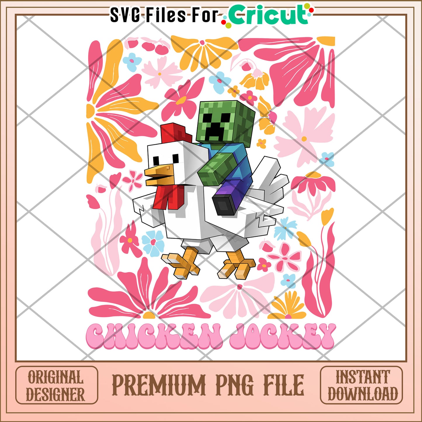 Chicken jockey flower minecraft png, chicken jokey png, minecraft game png
