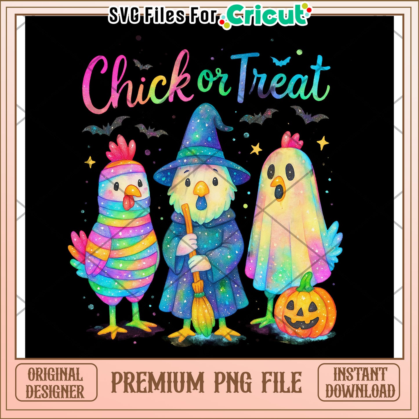 Chick or treat neon png, halloween time png, halloween decor png