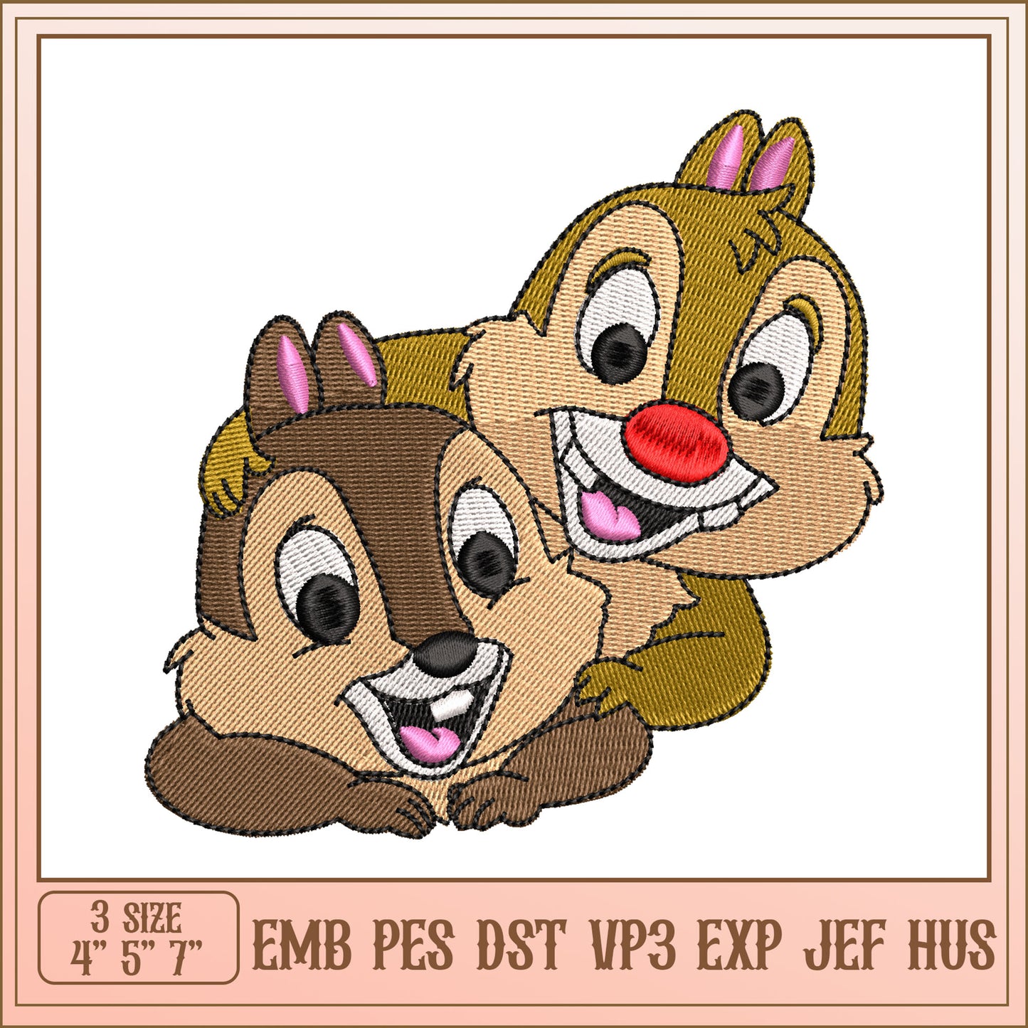 Chipmunk Embroidery Design
