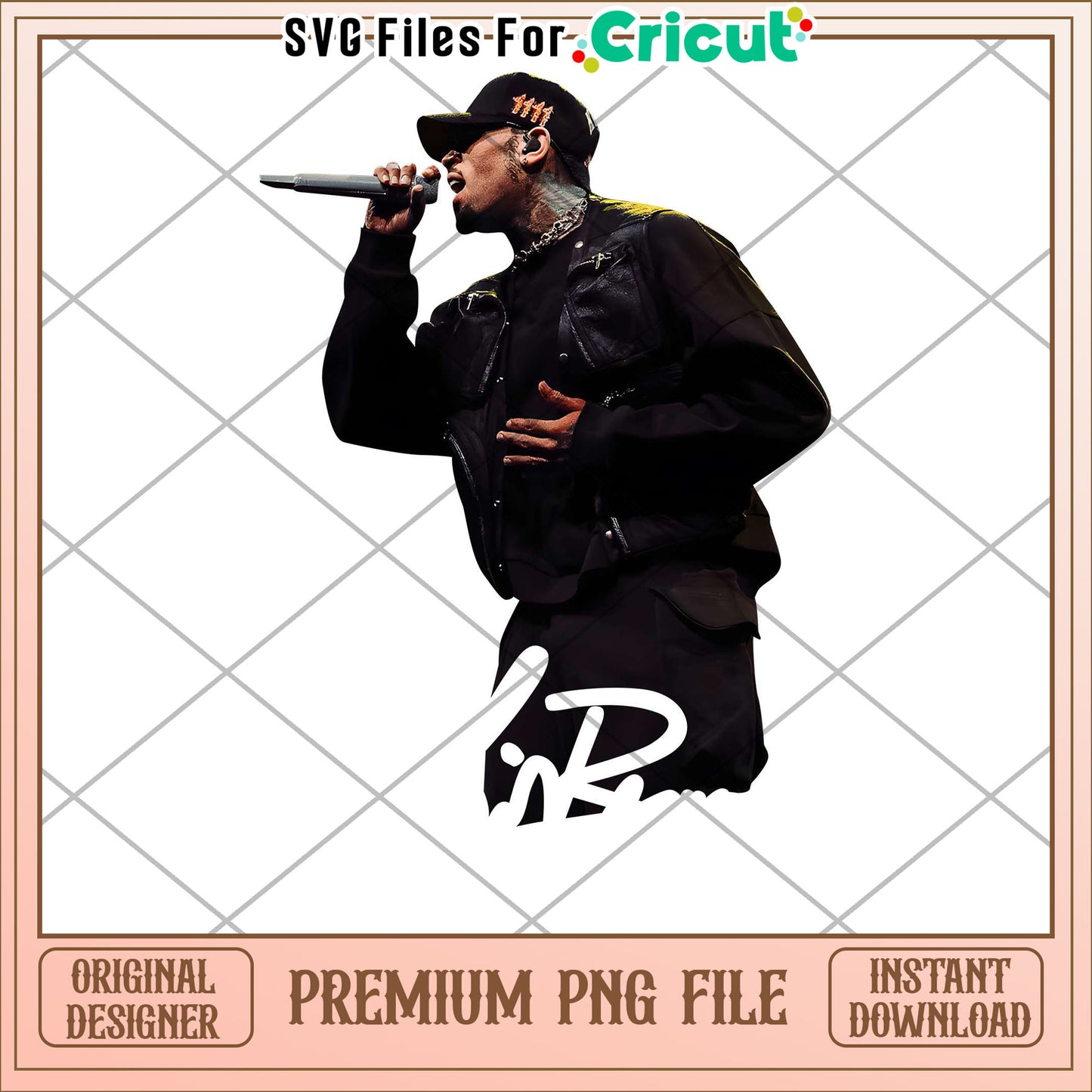 Chris brown front black png, rnb singer design png, hip hop style png