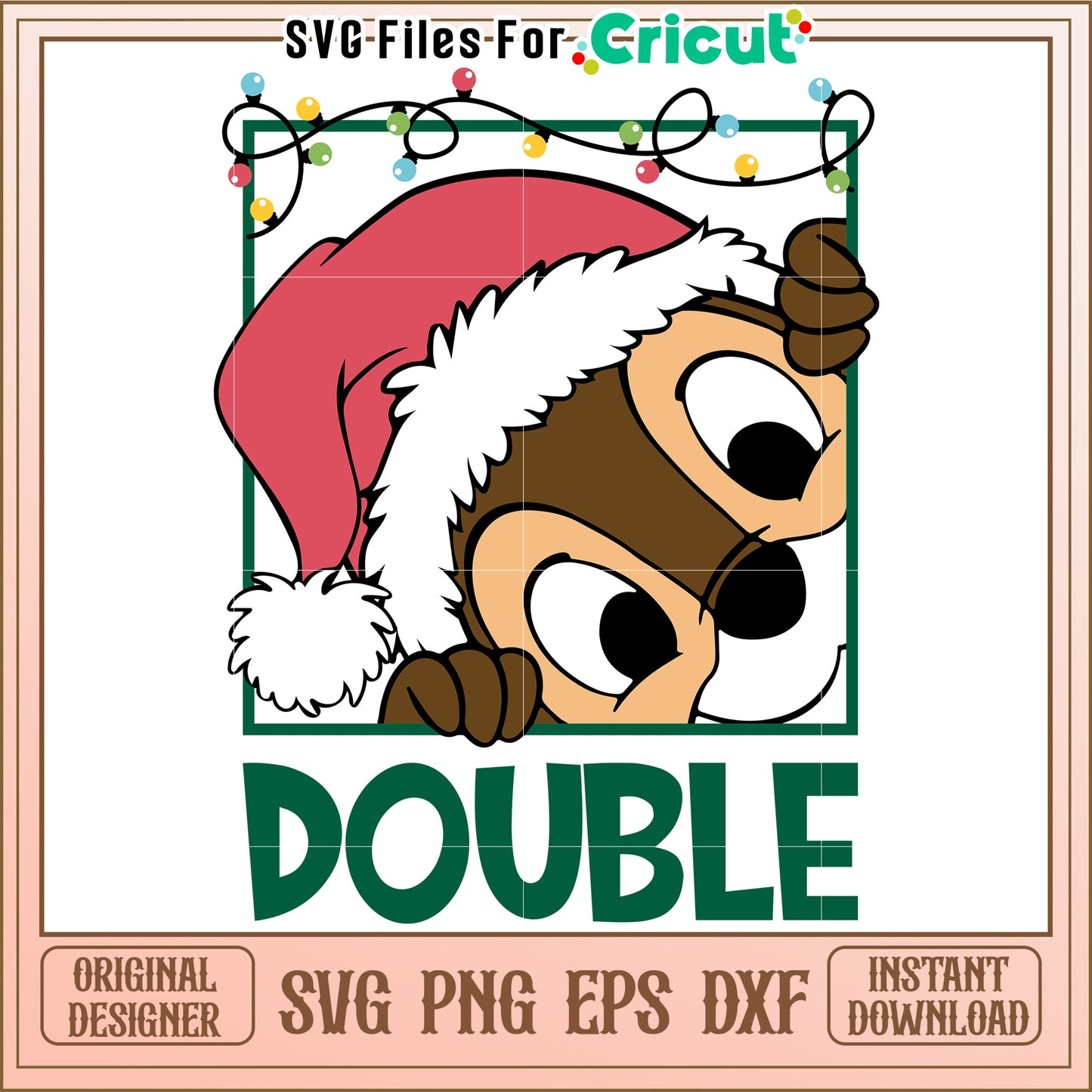 Christmas Chipmunk SVG Design Double