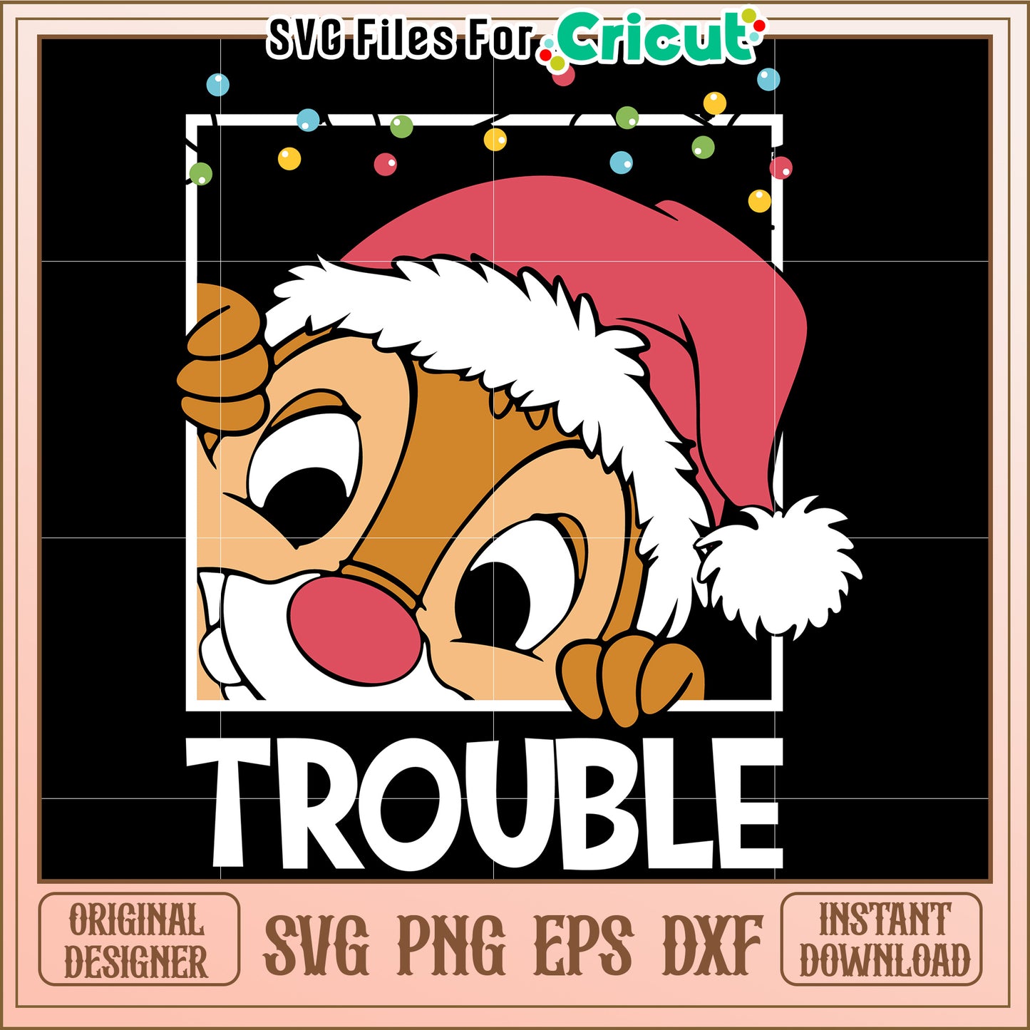 Christmas Chipmunk Trouble SVG Design