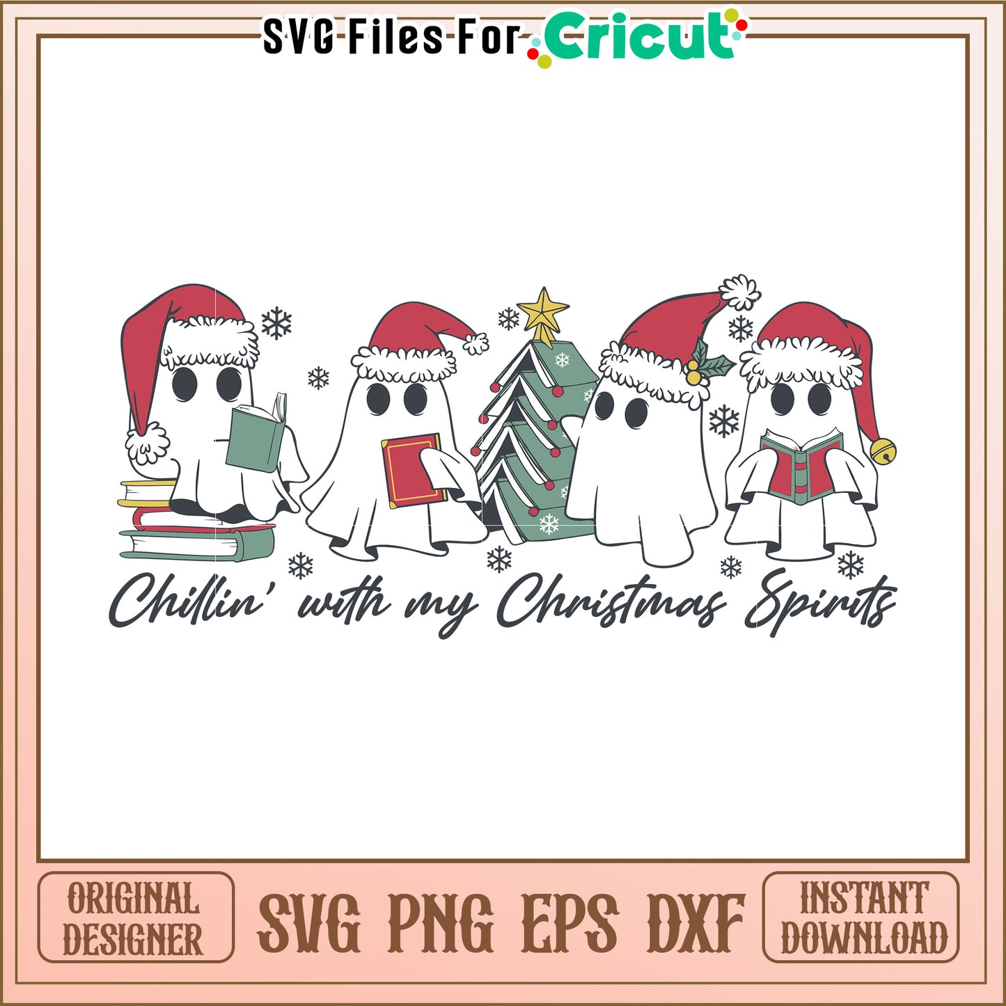 Christmas Ghosts SVG Design Instant Download