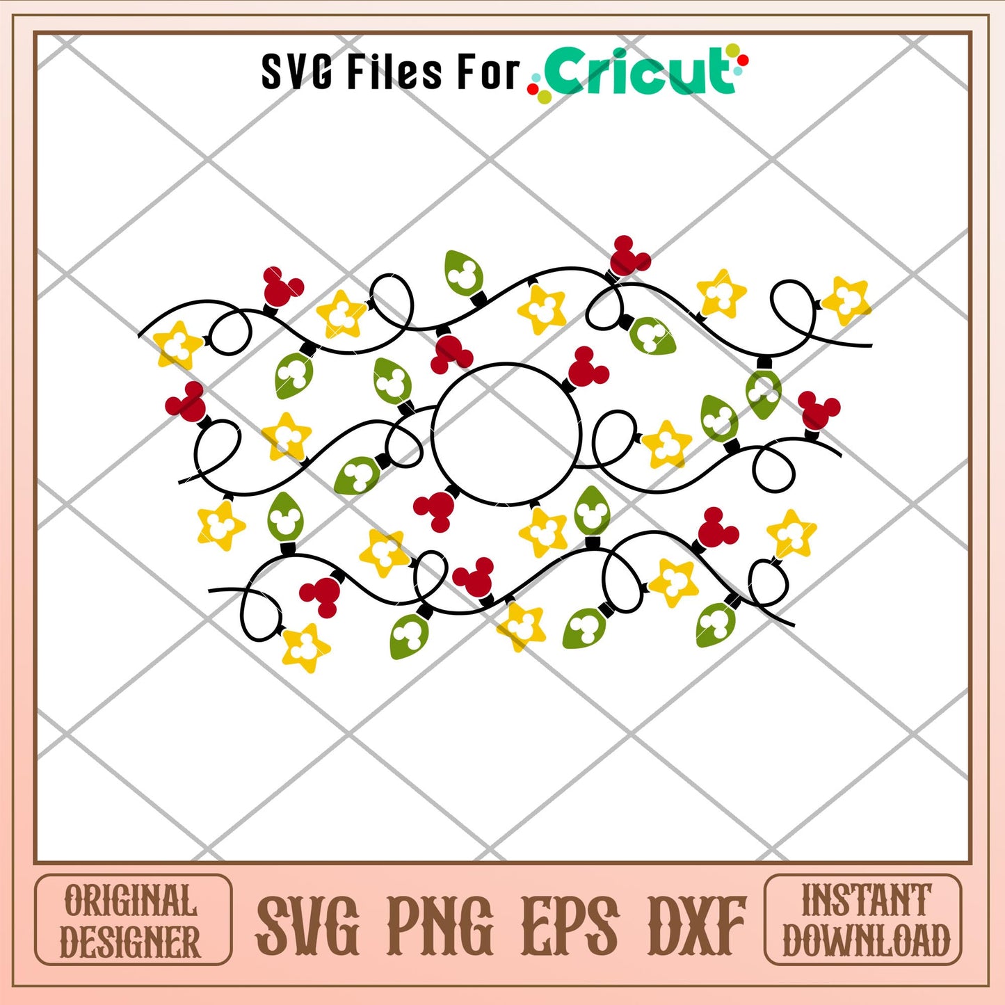 Christmas Lights Ful Wrap, Christmas Lights Full Wrap Svg