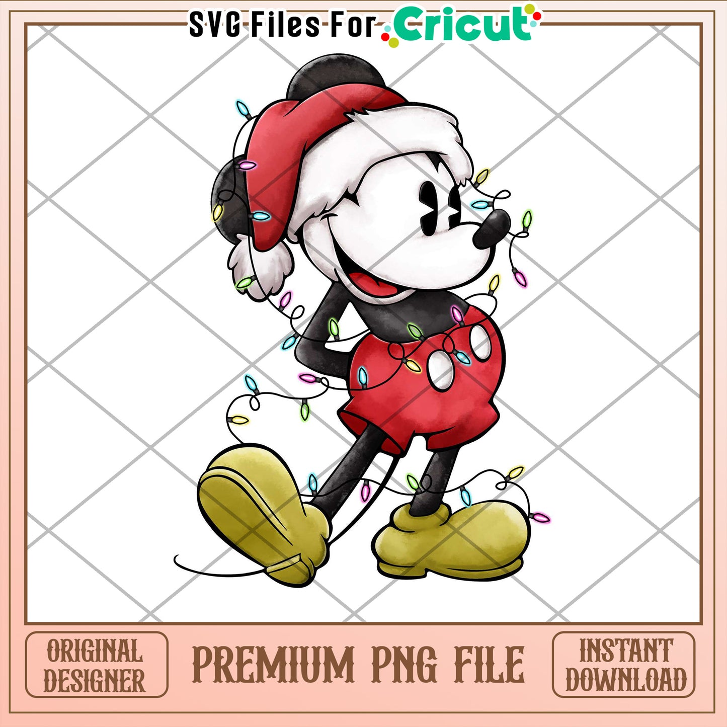 Christmas Mickey PNG Instant Download