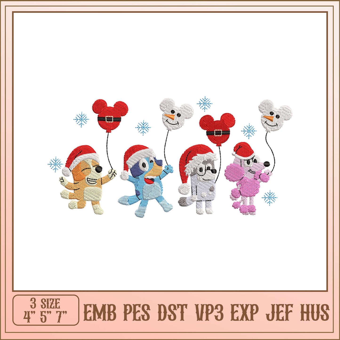 Christmas Puppies Embroidery Design