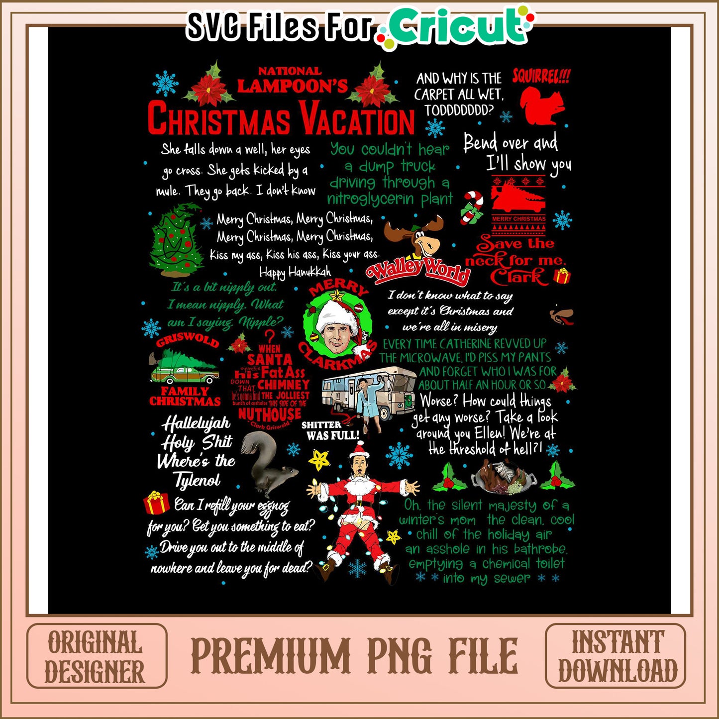 Christmas Vacation SVG Files for Cricut, Fun Holiday Quote Design
