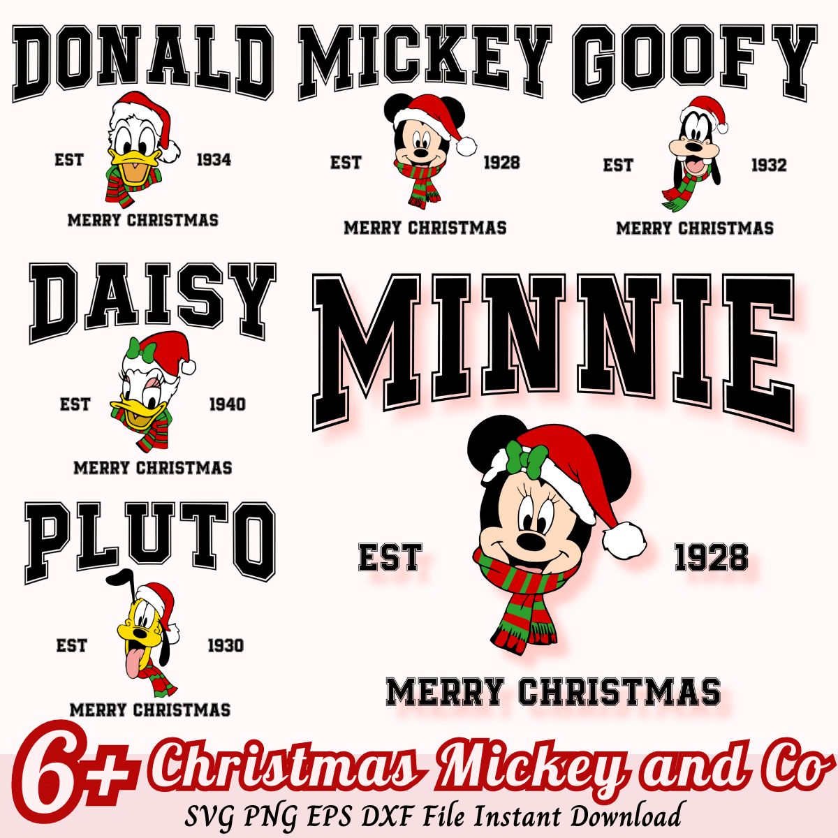 Christmas Mickey est 1928 SVG bundle, Disney Christmas svg bundle