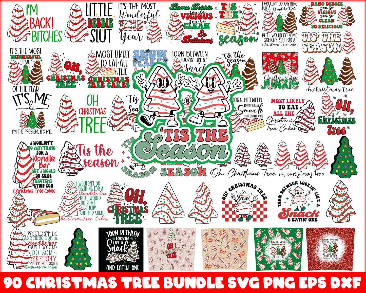 Oh christmas tree cake bundle svg, tree christmas cake svg