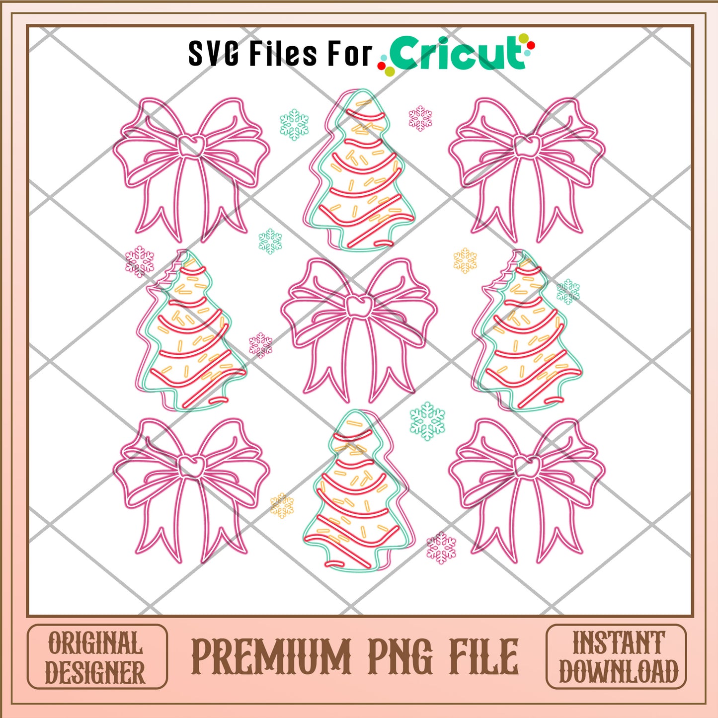 Christmas tree cake and bow png, christmas bow png, christmas png