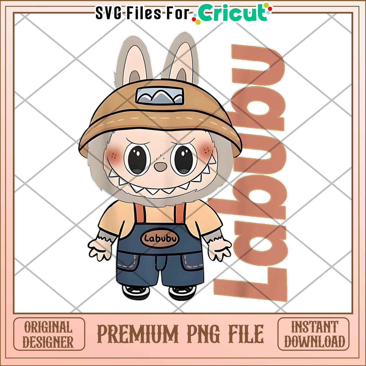 Chrysanthemum labubu cute design png, labubu monster png, popomart labubu png