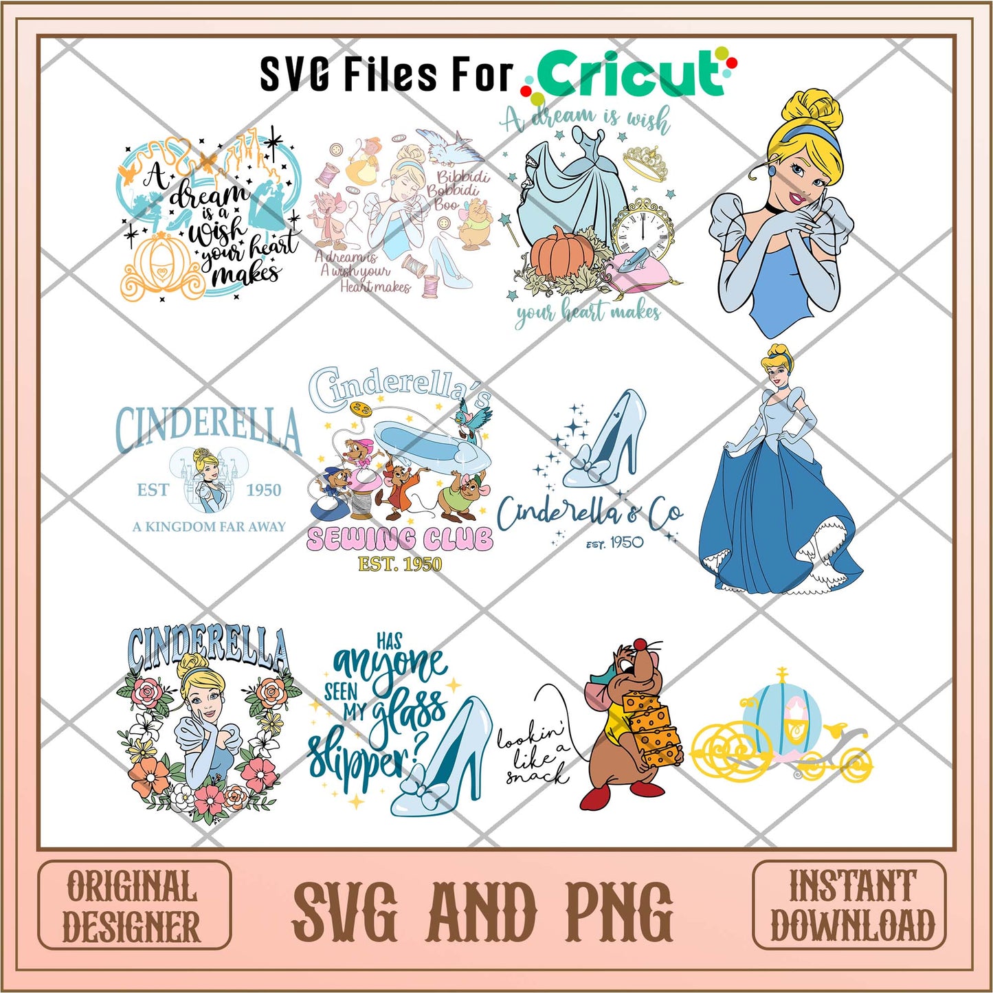 Cinderella Princess art svg bundle