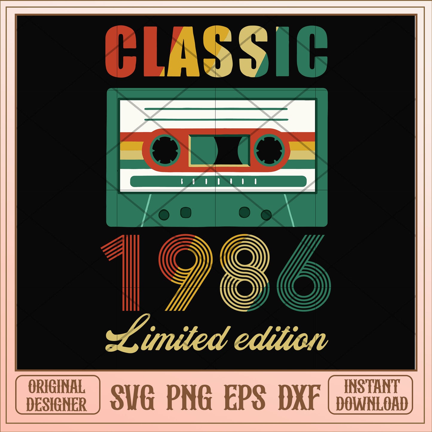 Classic 1986 limited edition svg, limited edition svg, birthday svg