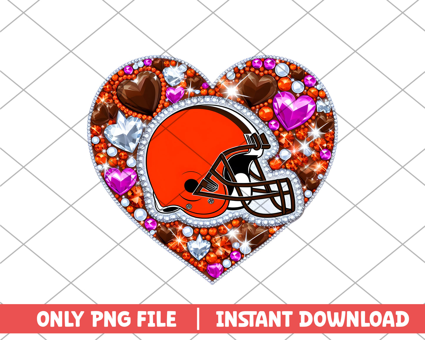 Cleveland Browns in heart png, Cleveland Browns png