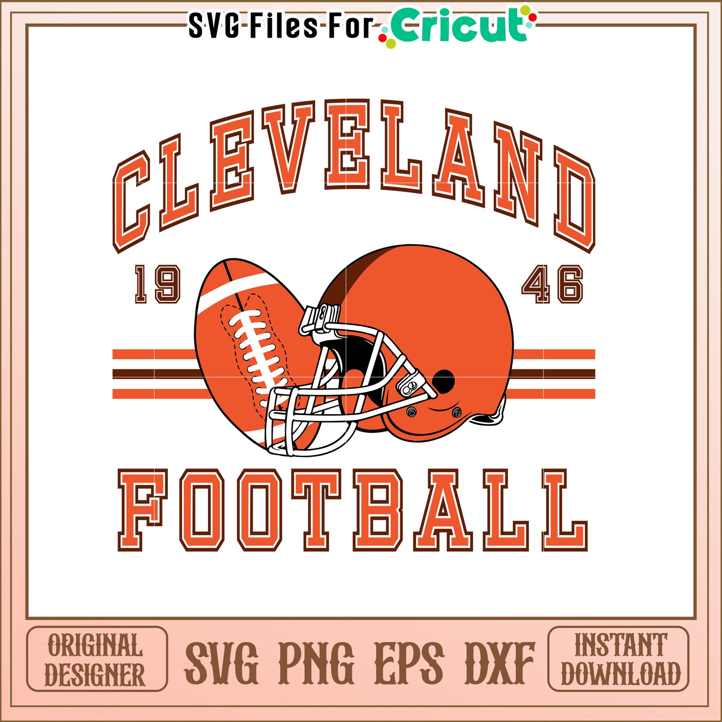 Cleveland Football SVG Design Vintage Style Art