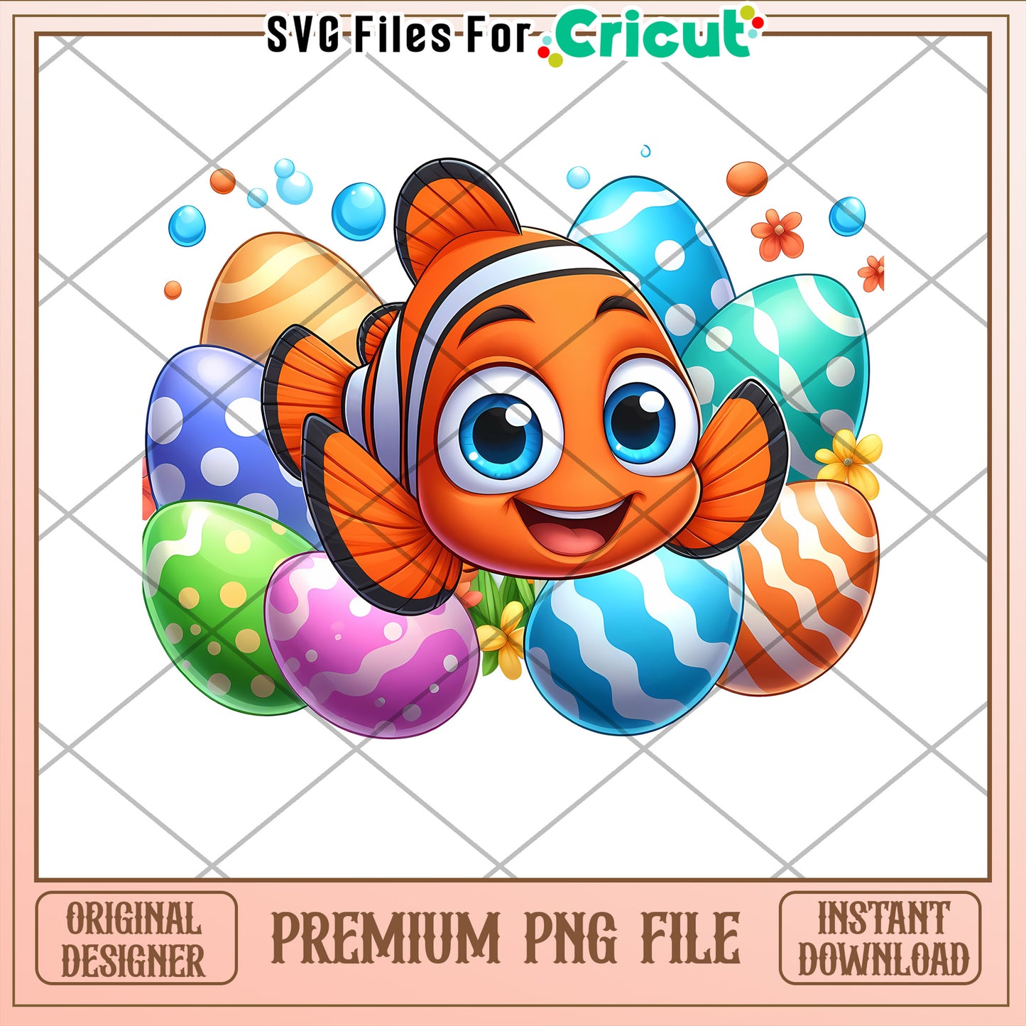 Clownfish Easter Eggs PNG Instant Download