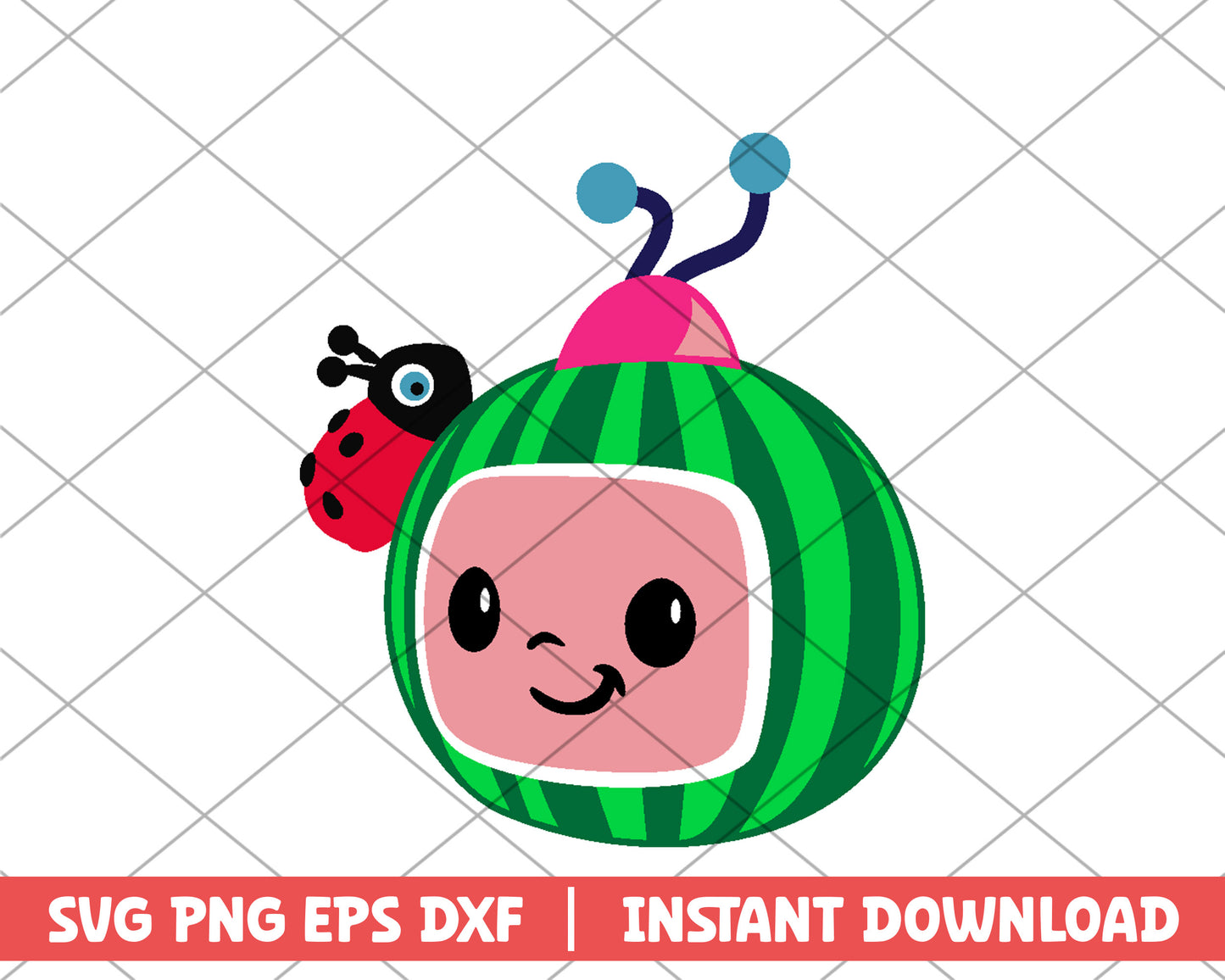 Cocomelon and ladybug cartoon svg