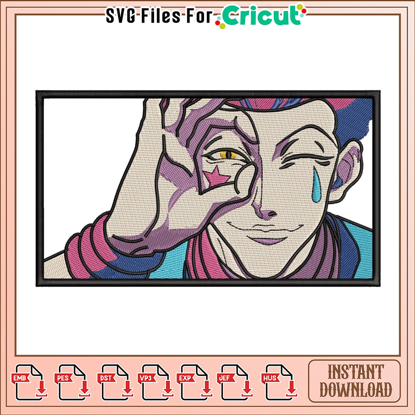 Colorful Hand Gesture Embroidery Design for Crafts