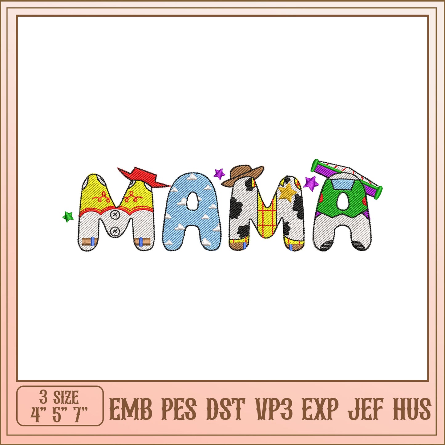 Colorful Mama Embroidery Design for Your Creative Projects