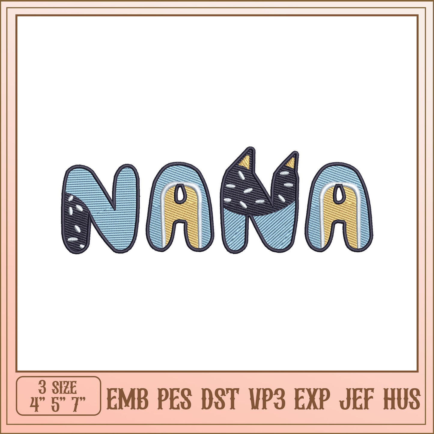 Colorful Nana Embroidery Design for Personalized Gifts and Crafts