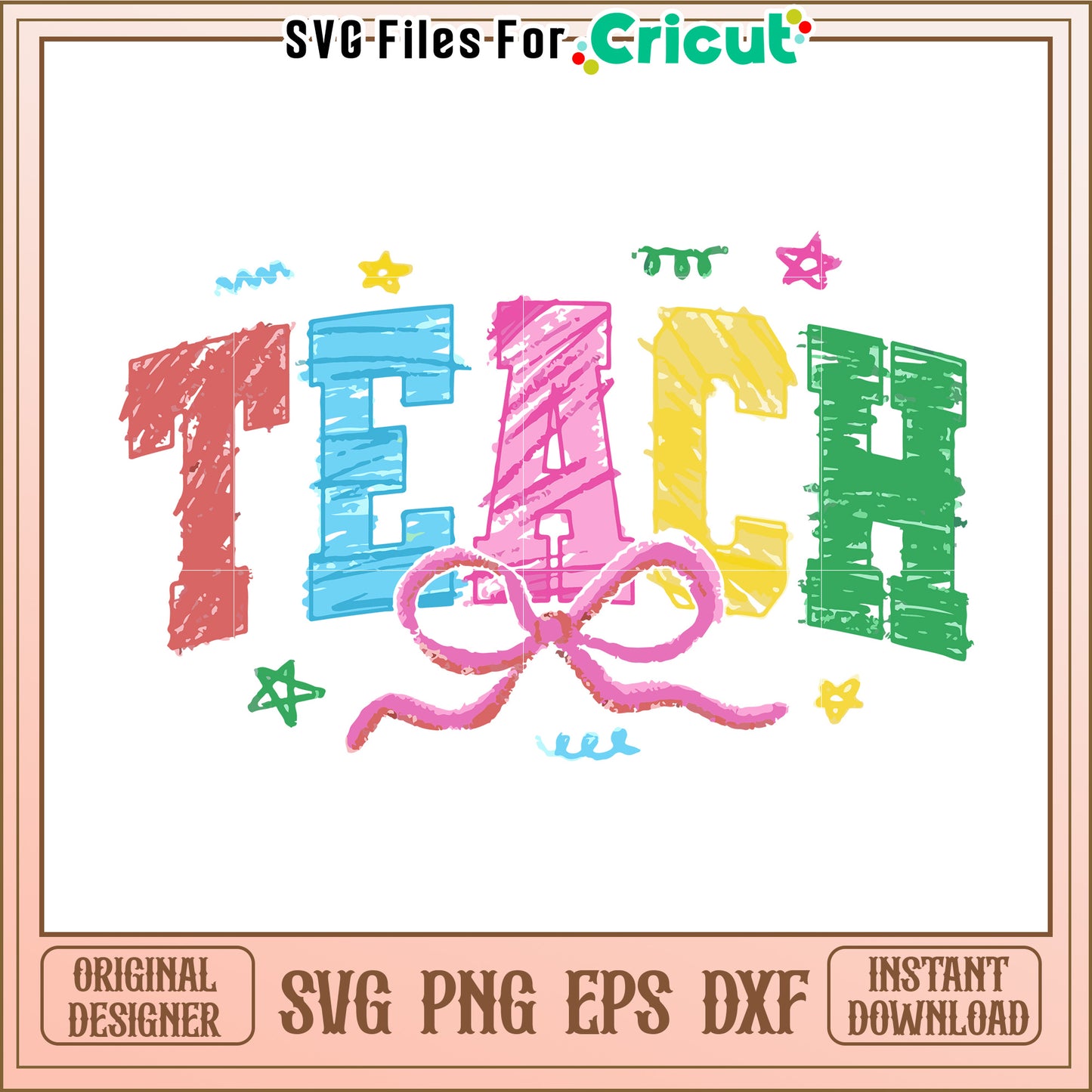 Colorful Teach Design for Educators, Perfect for Classroom Decor